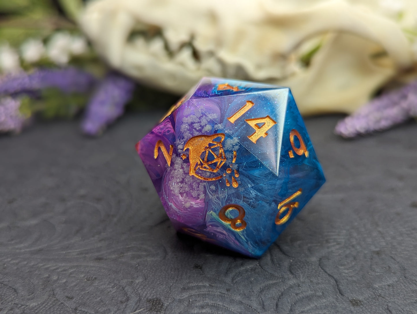 Stardust - 40mm Chonk d20 Single Dice