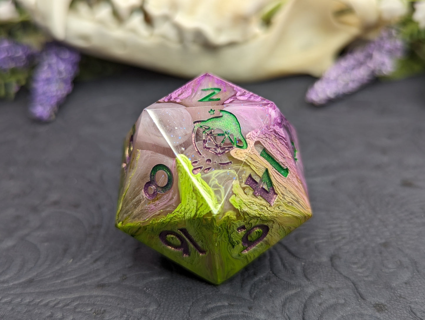 Witch Wisteria - 40mm Chonk d20 Single Dice