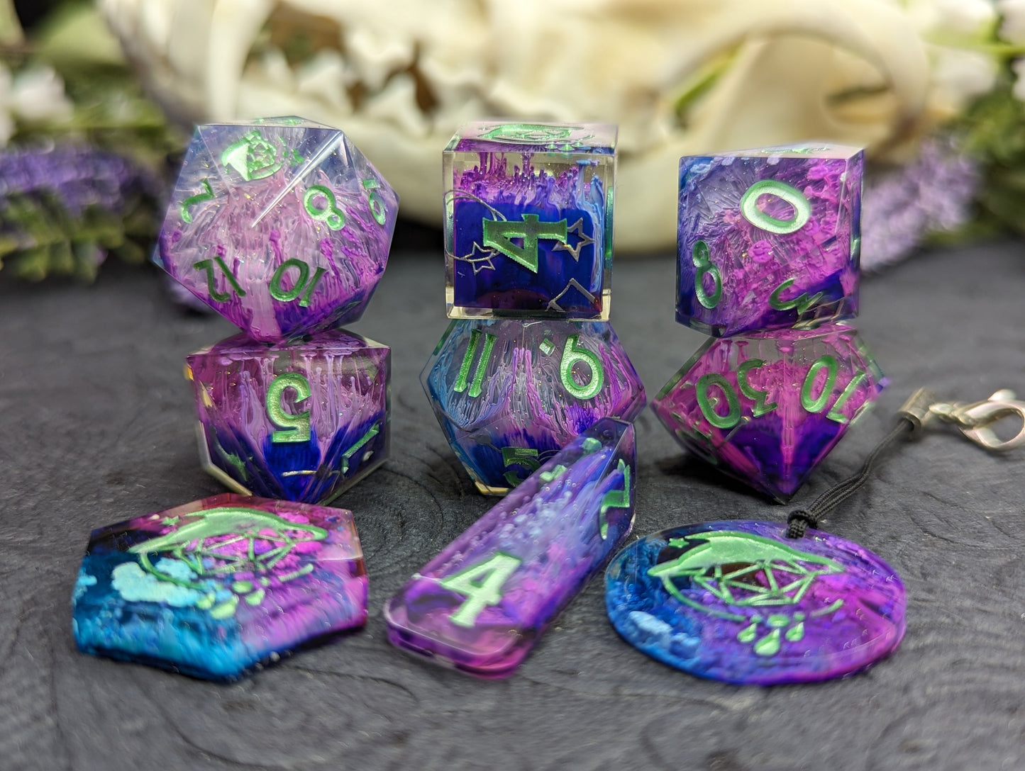 Celestial Wisteria Handmade Dice Set