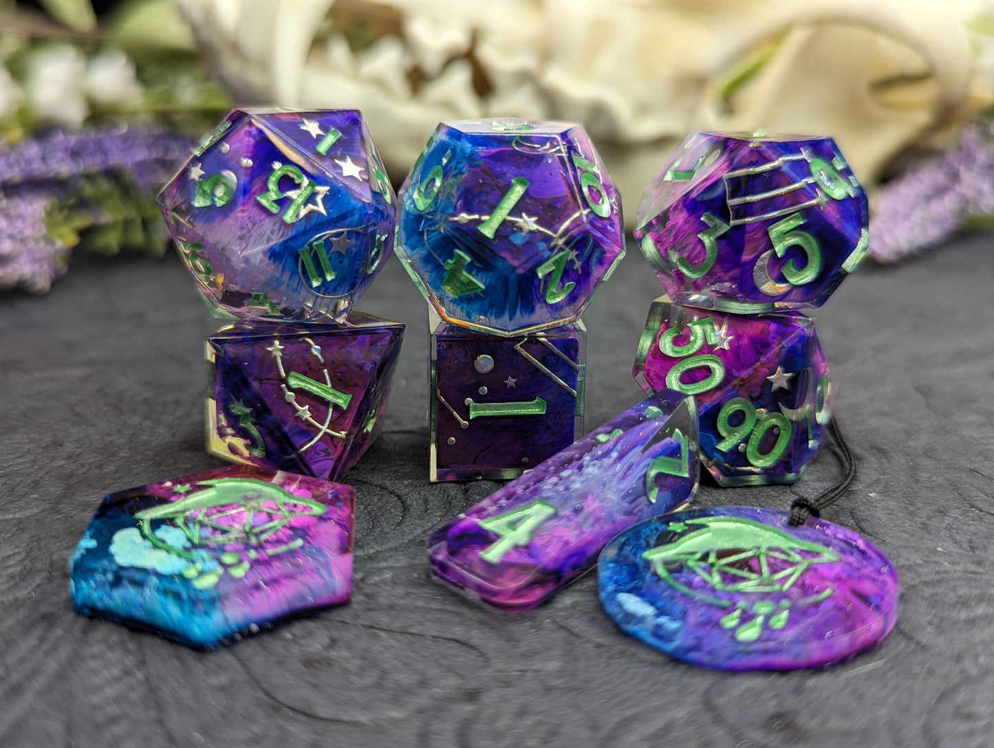 Celestial Wisteria Handmade Dice Set