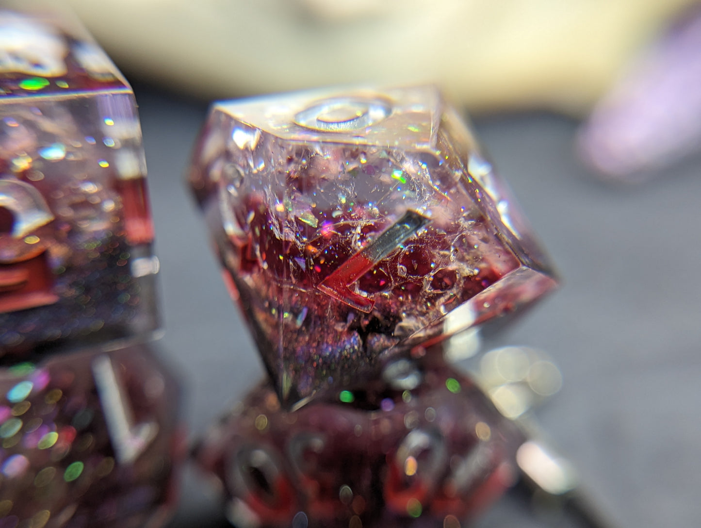 The Fall of Silver Handmade Dice Set
