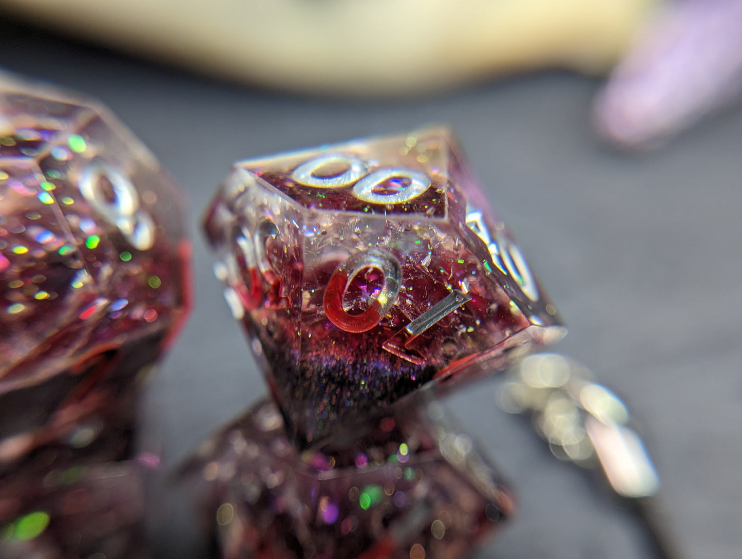 The Fall of Silver Handmade Dice Set