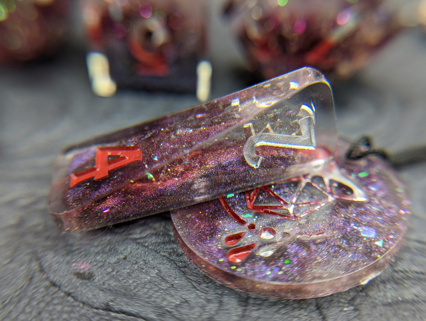 The Fall of Silver Handmade Dice Set