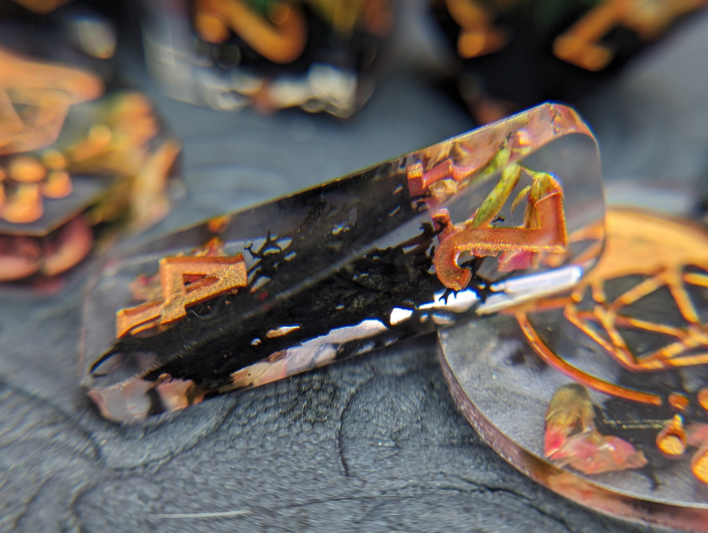 Decay and Verdigris Handmade Dice Set