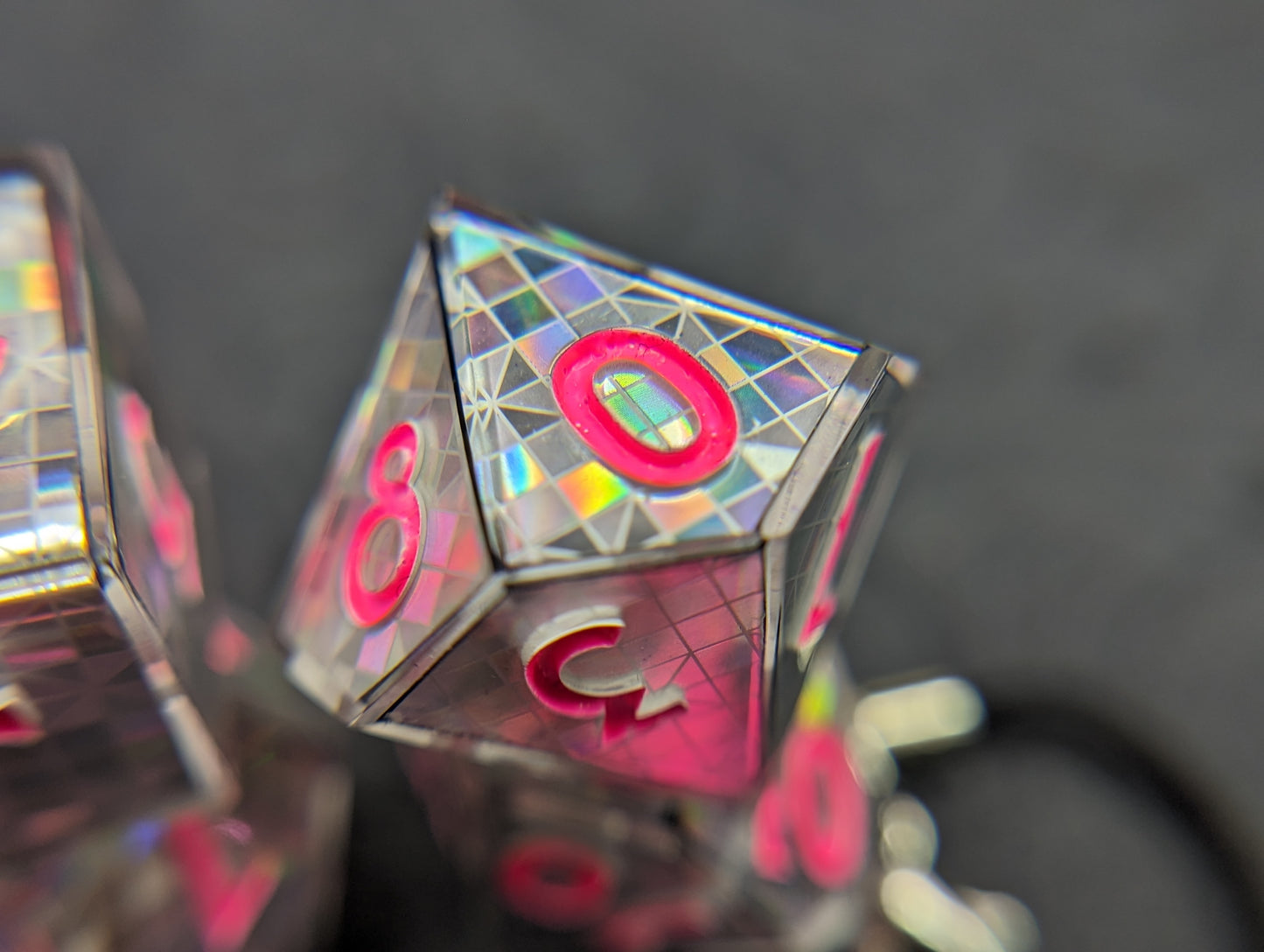 Disco Dungeon - Pink - Handmade Dice Set