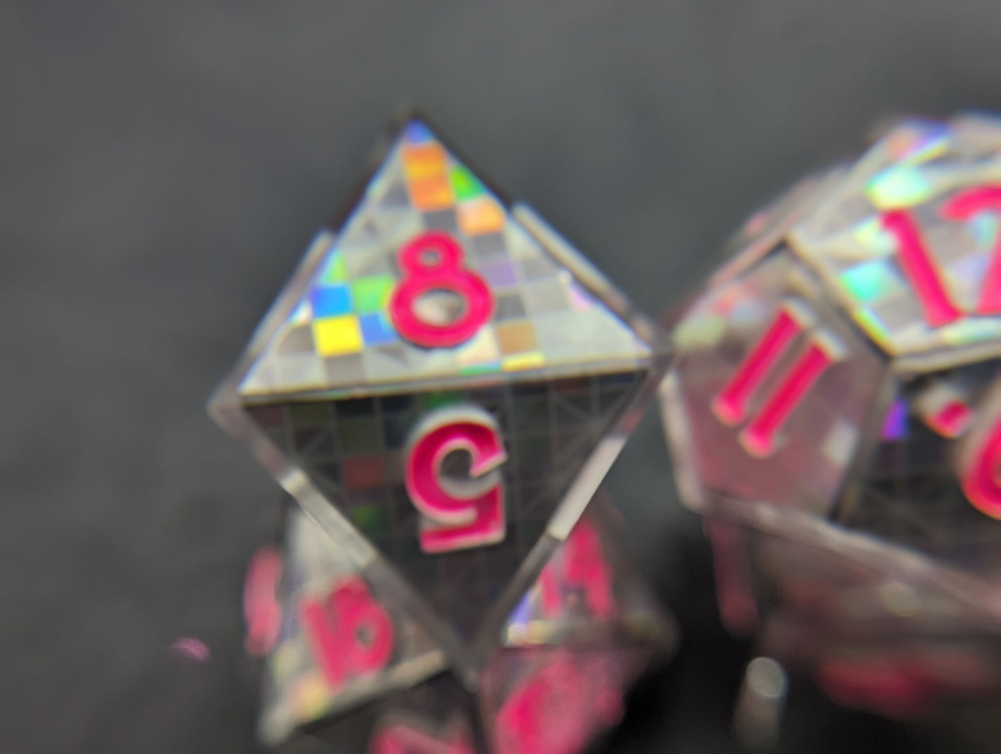 Disco Dungeon - Pink - Handmade Dice Set