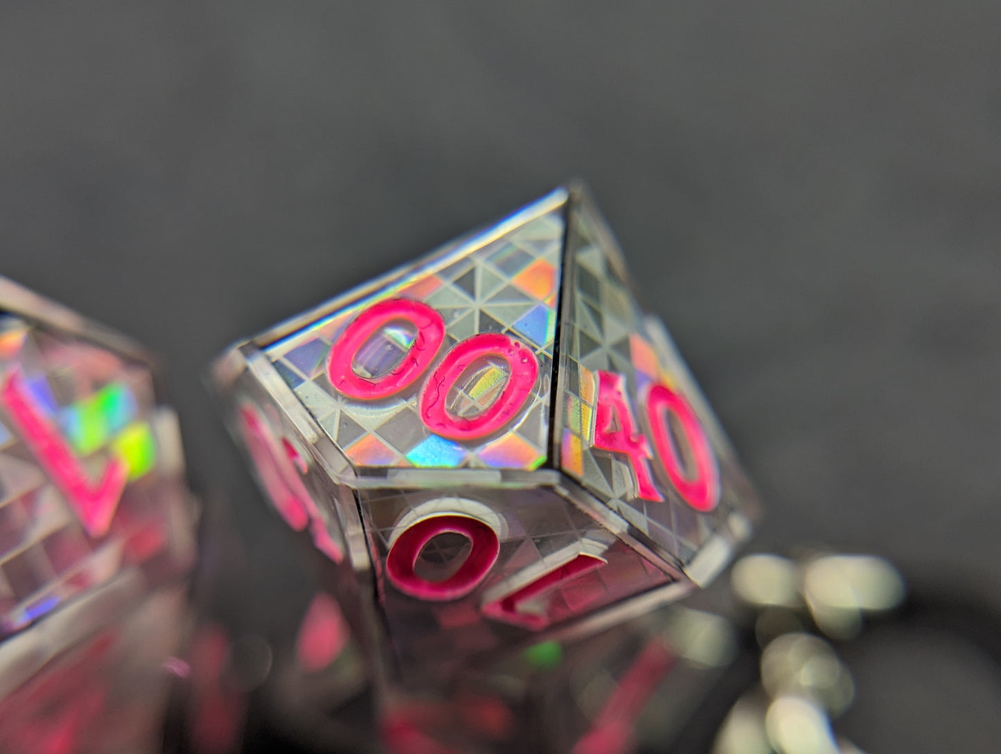 Disco Dungeon - Pink - Handmade Dice Set