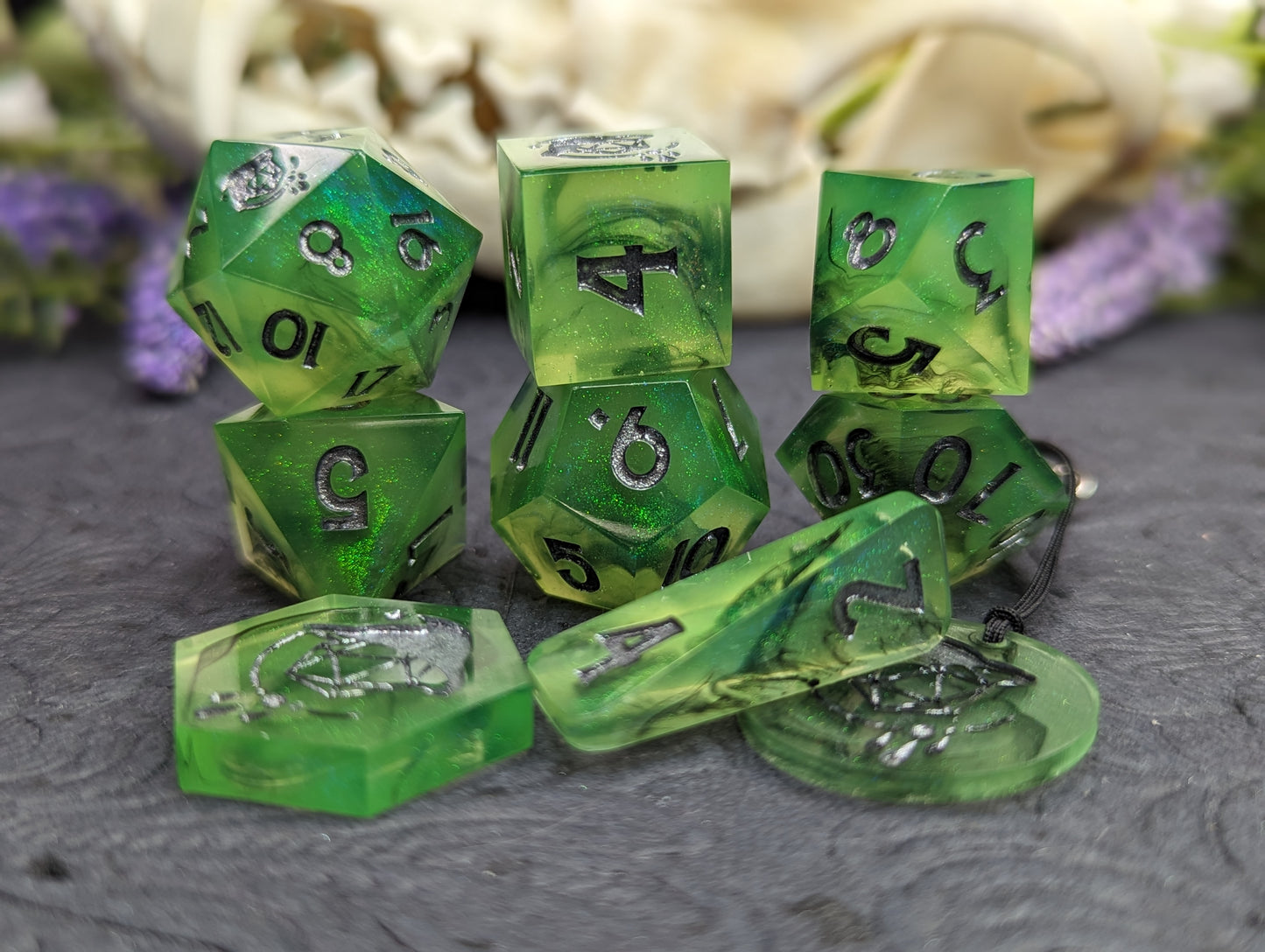 Poison Spray Handmade Dice Set