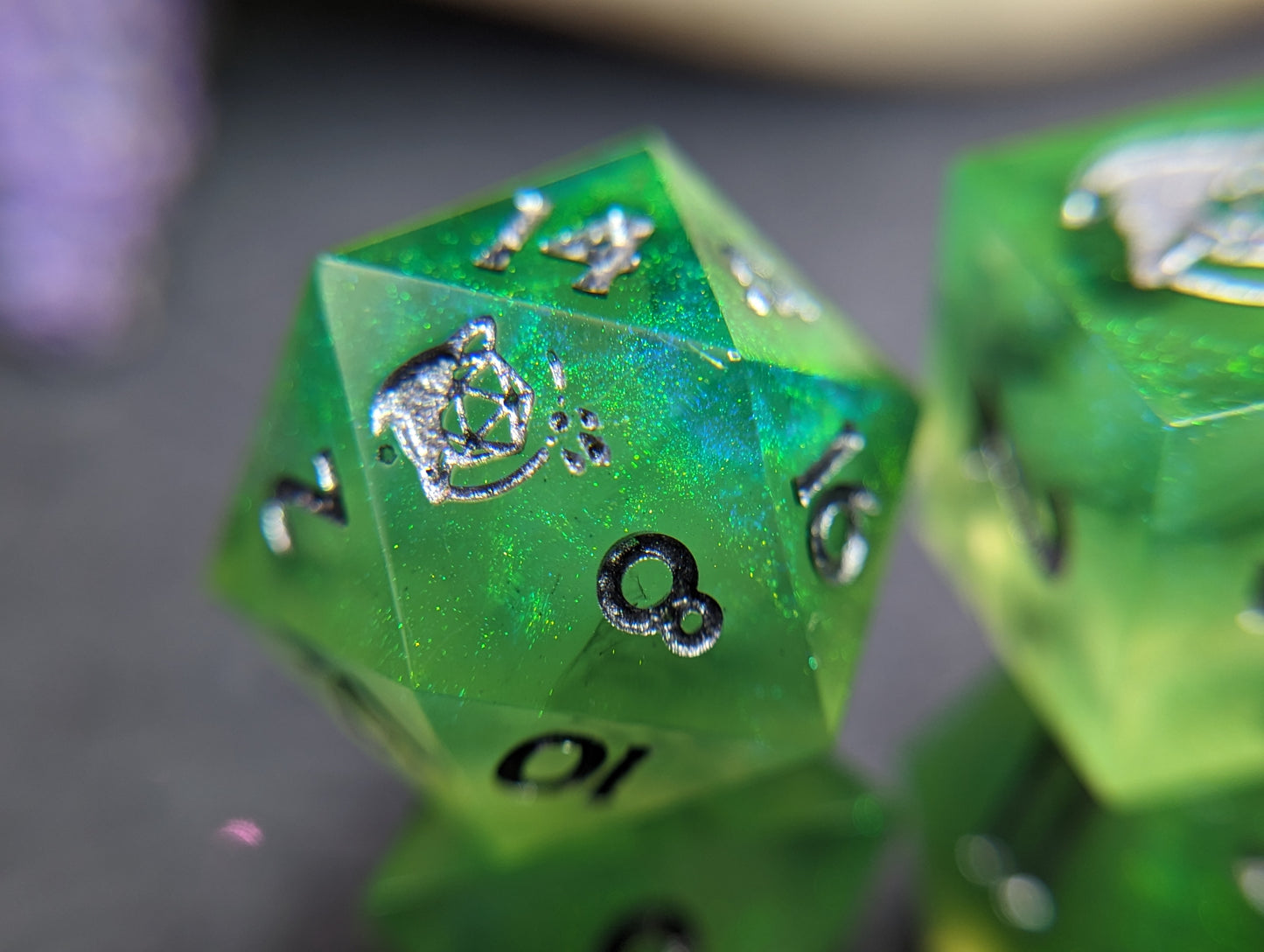 Poison Spray Handmade Dice Set