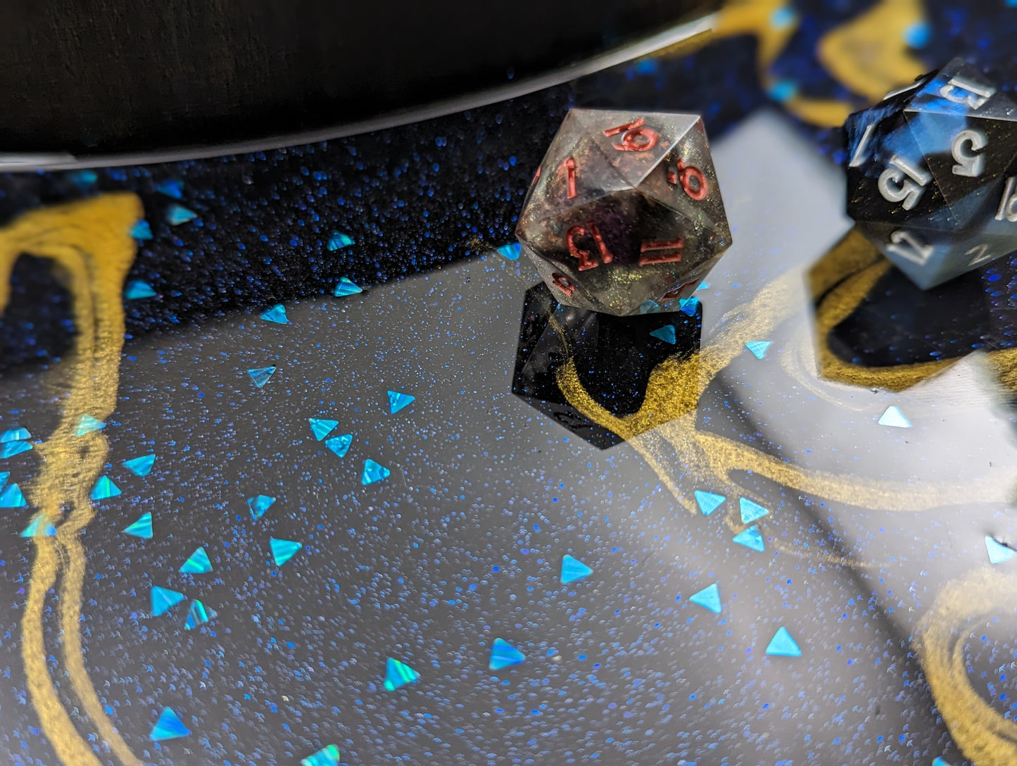 Wood Dice Tray with Resin