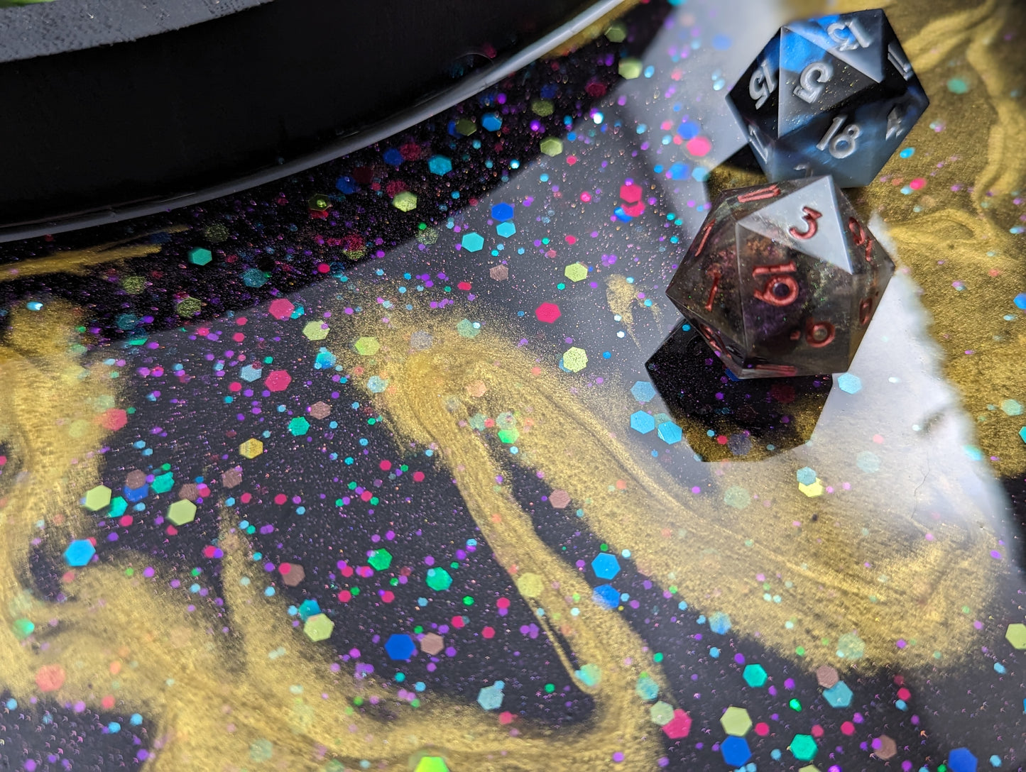 Wood Dice Tray with Resin