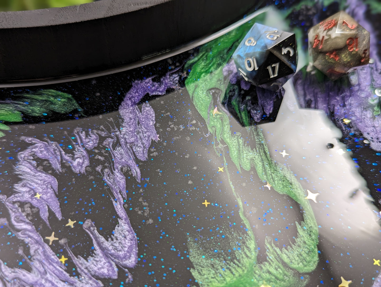 Wood Dice Tray with Resin