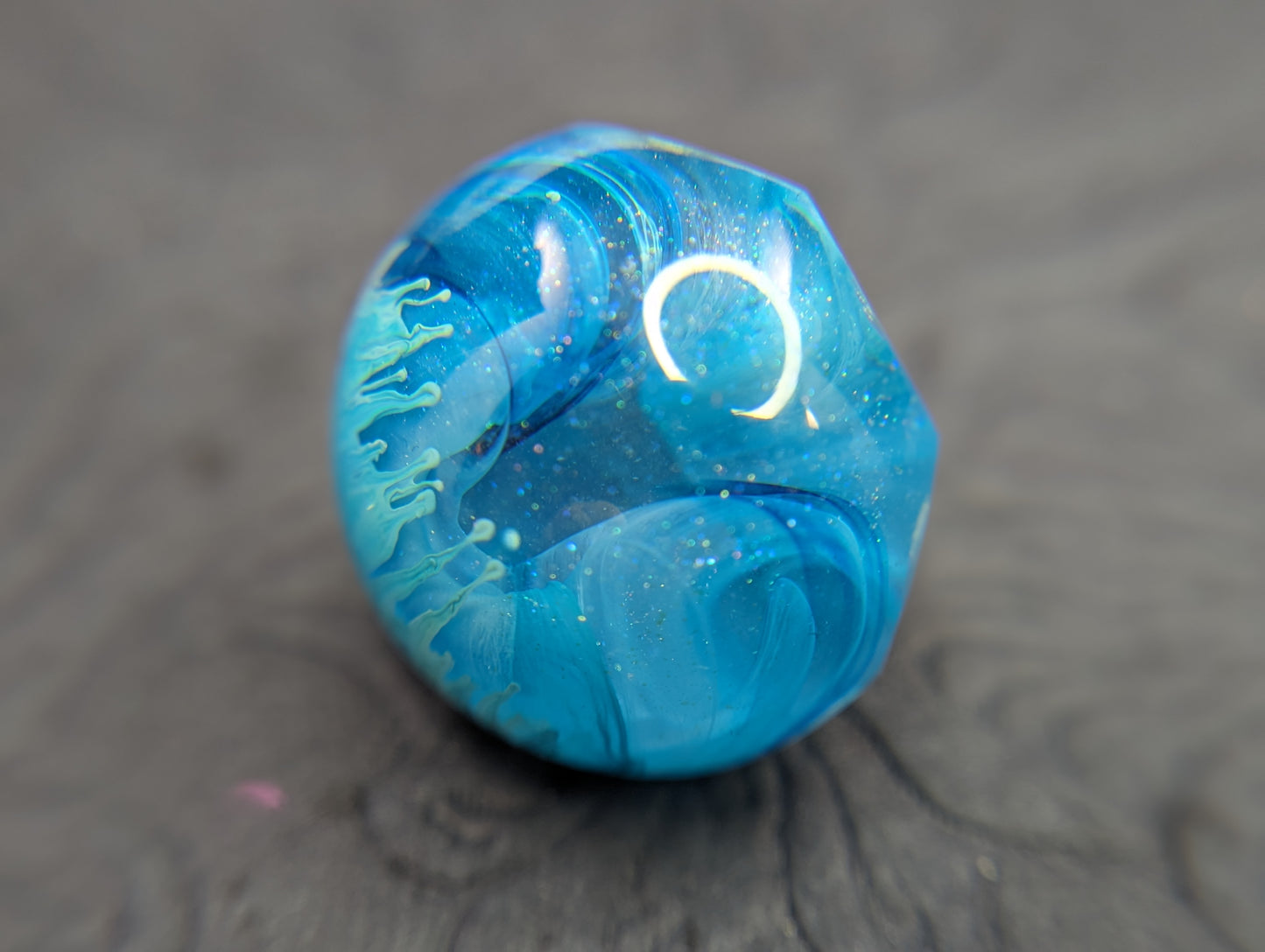 Cerulean Sea - Moon Phase d8 Single Dice