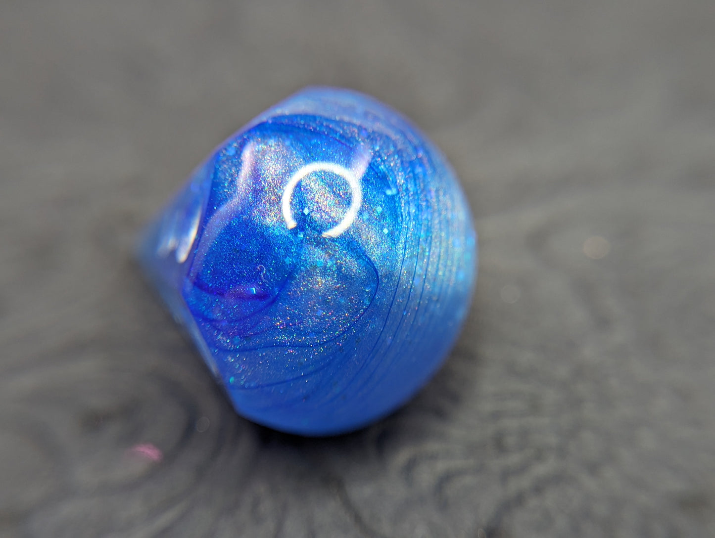 Cobalt Tiger's Eye - Moon Phase d8 Single Dice