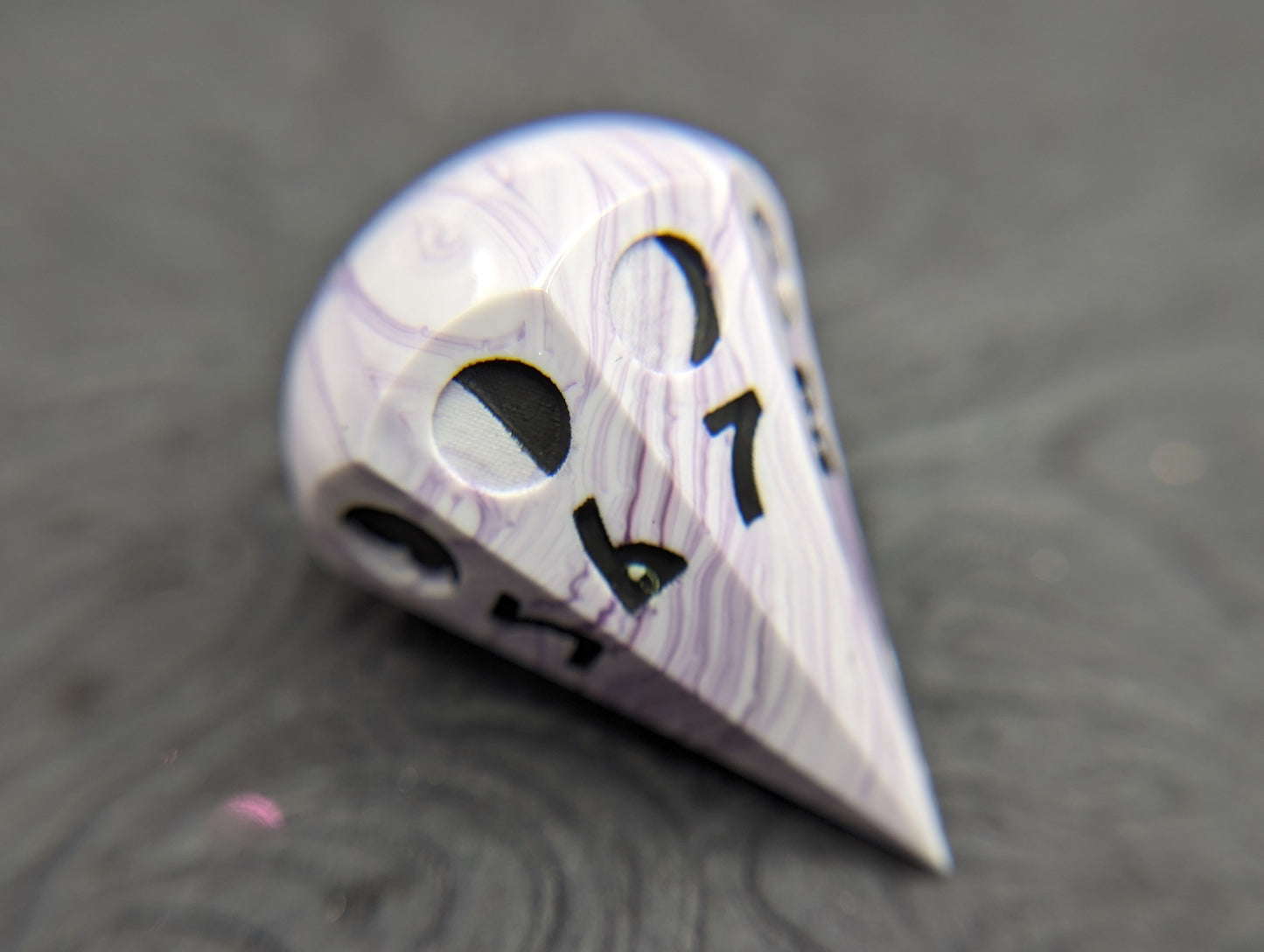 Lilac Marble - Moon Phase d8 Single Dice