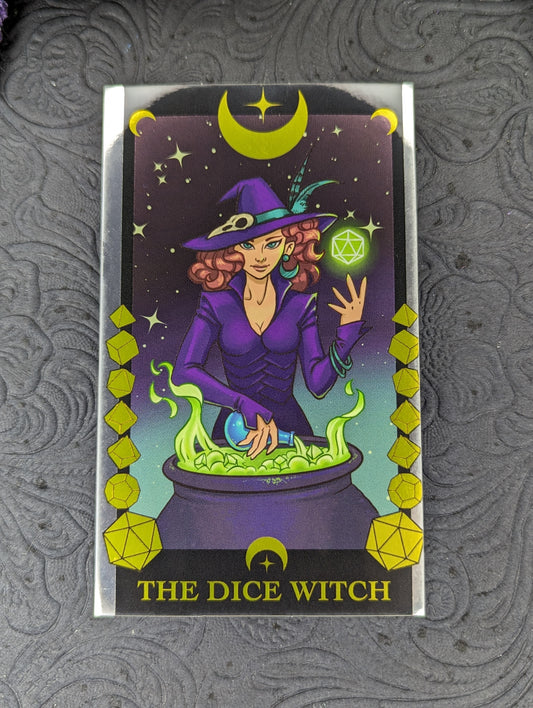 Dice Witch Tarot Metallic Sticker