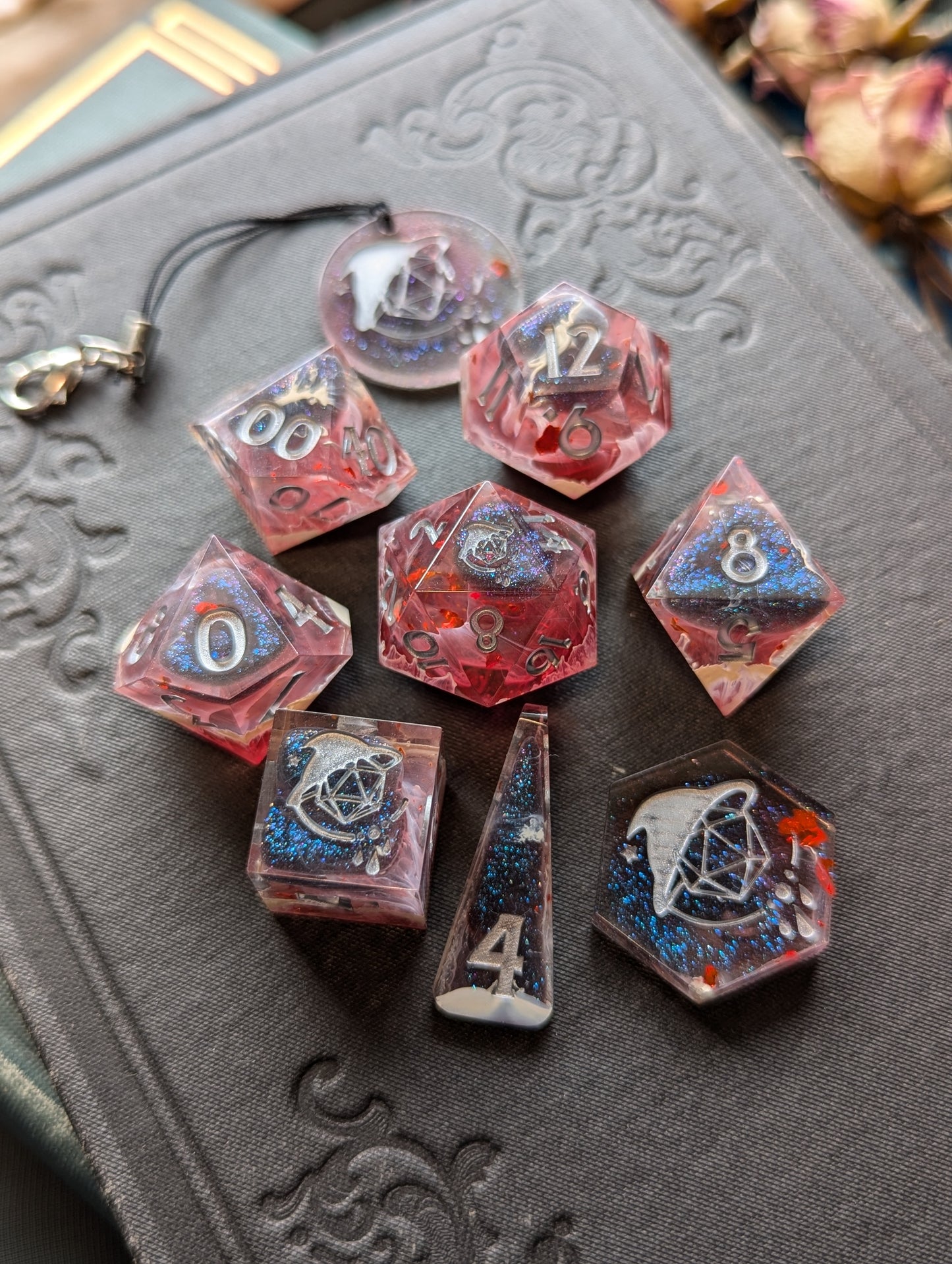 Crimson Night Handmade Dice Set