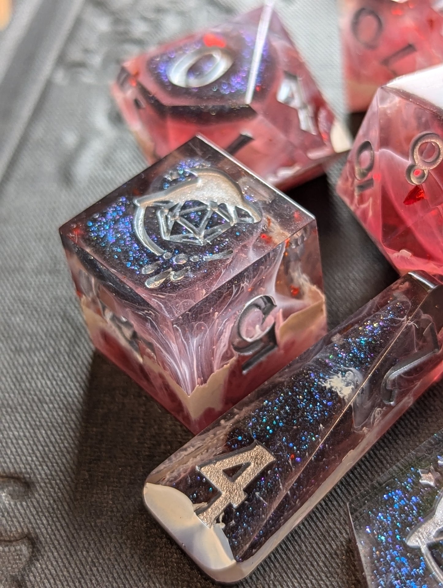 Crimson Night Handmade Dice Set