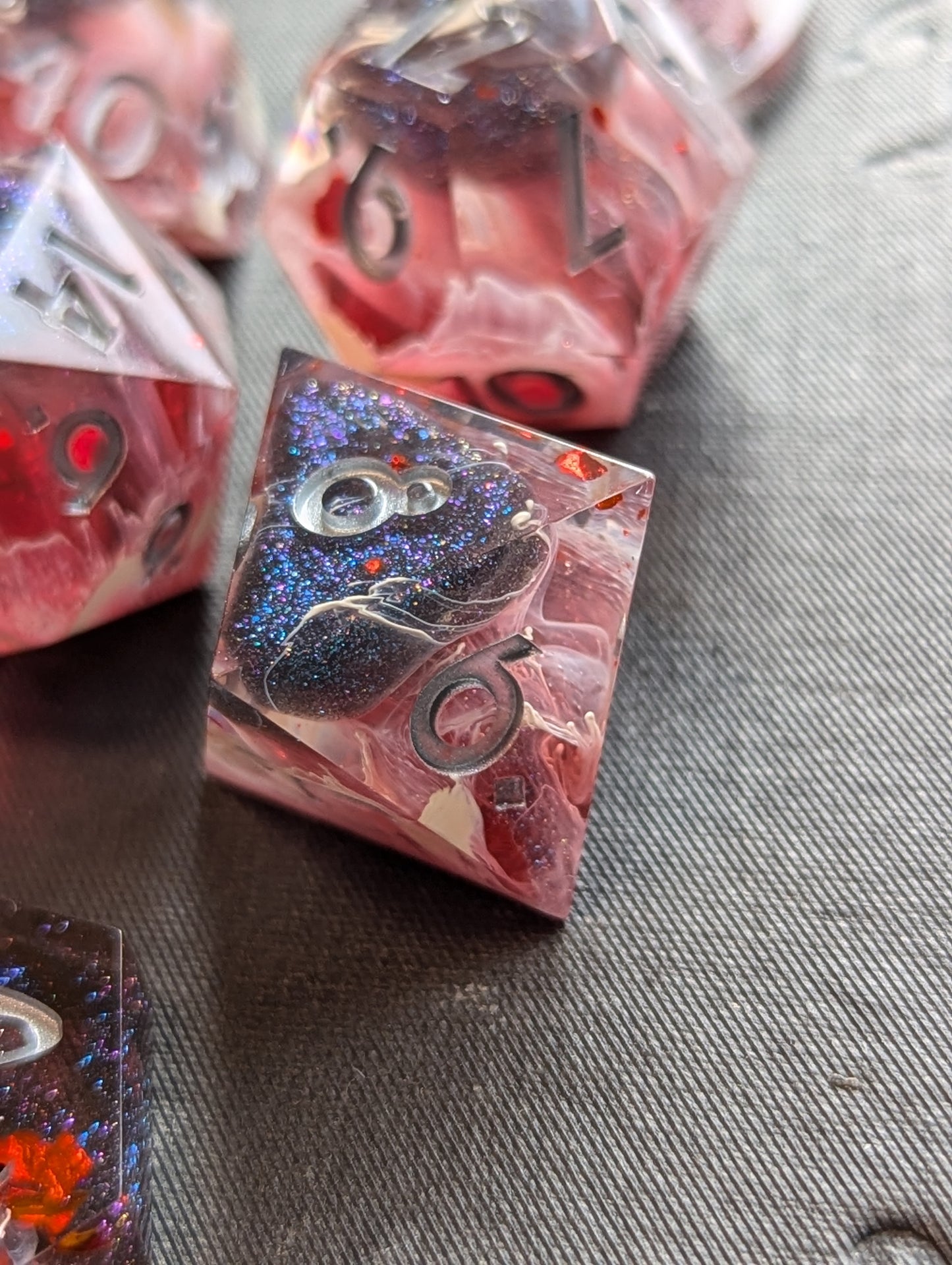Crimson Night Handmade Dice Set