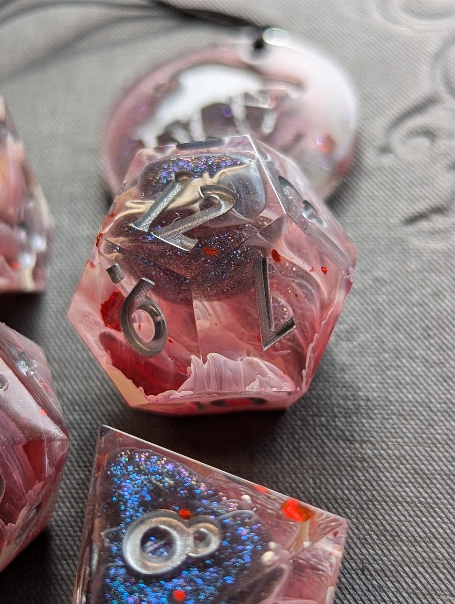 Crimson Night Handmade Dice Set