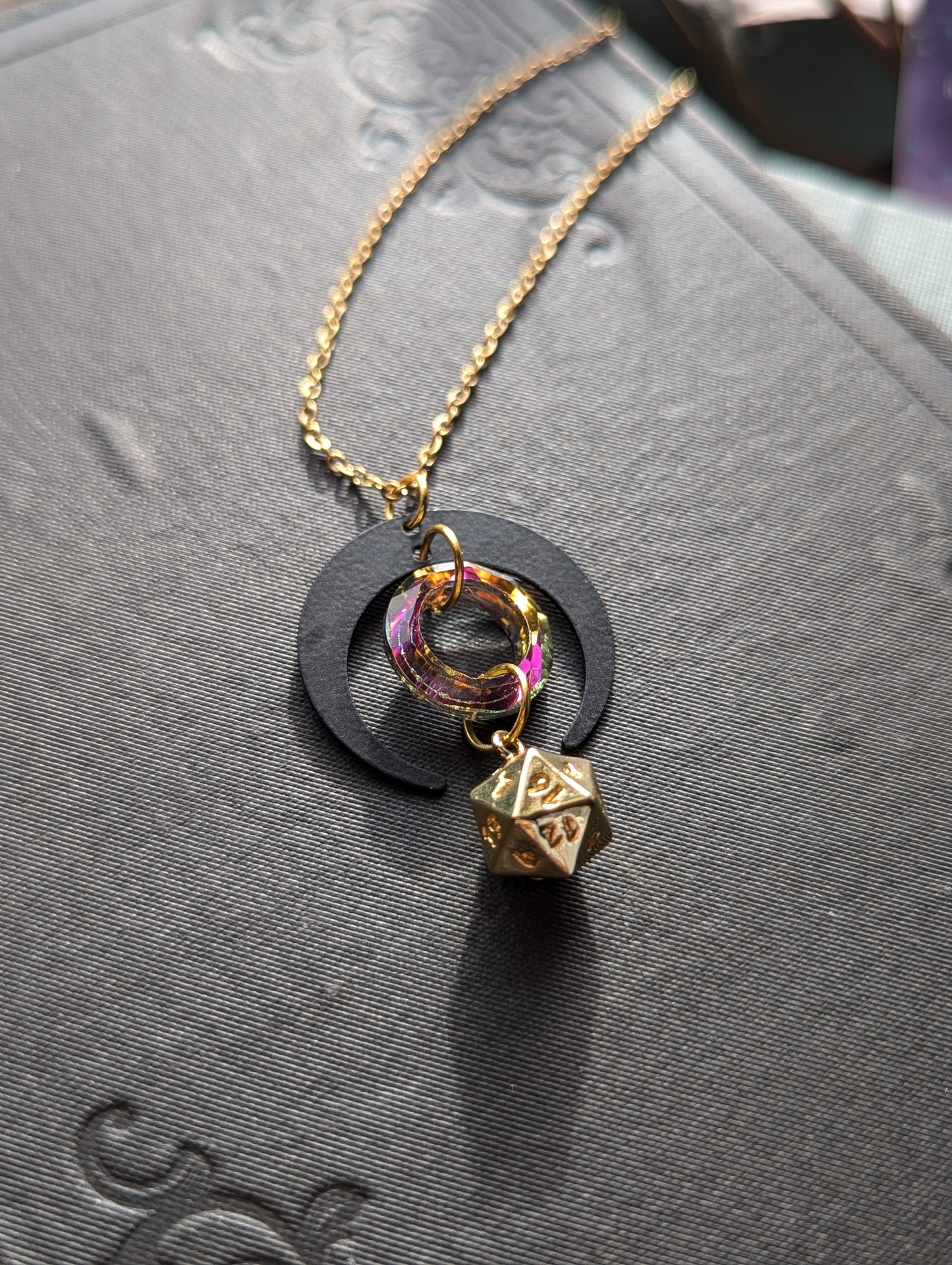Penumbra Gold d20 Necklace
