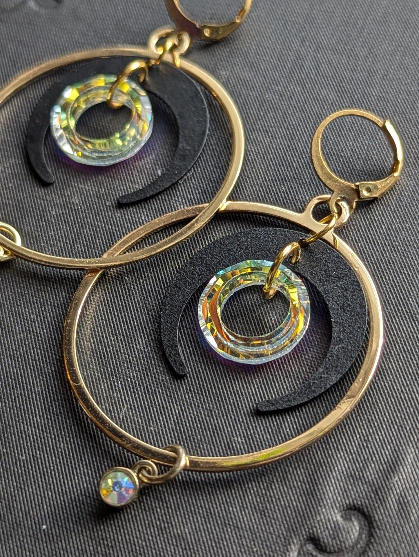 Limbal Ring Crescent Moon Earrings