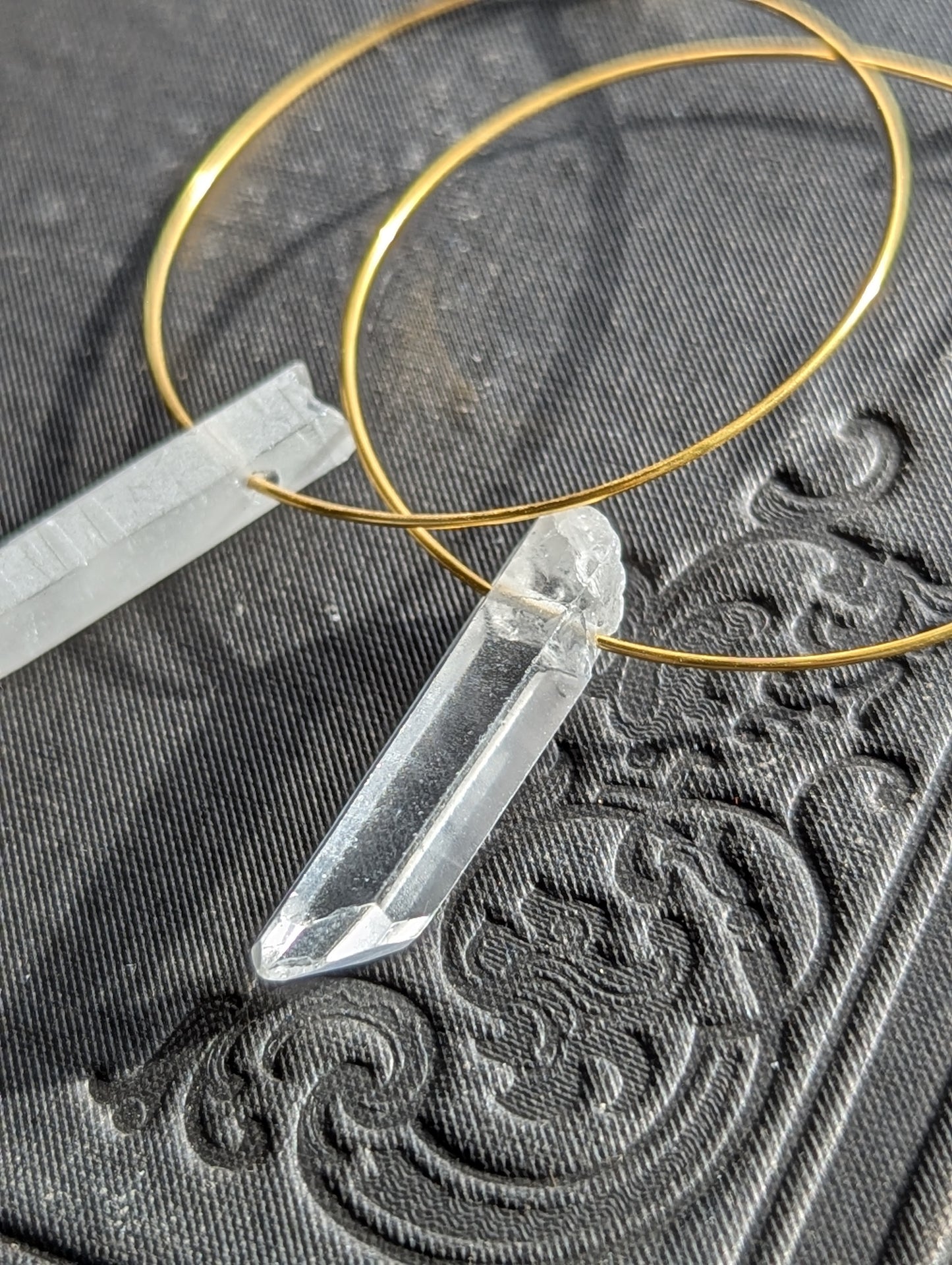 Raw Quartz Hoop Earrings