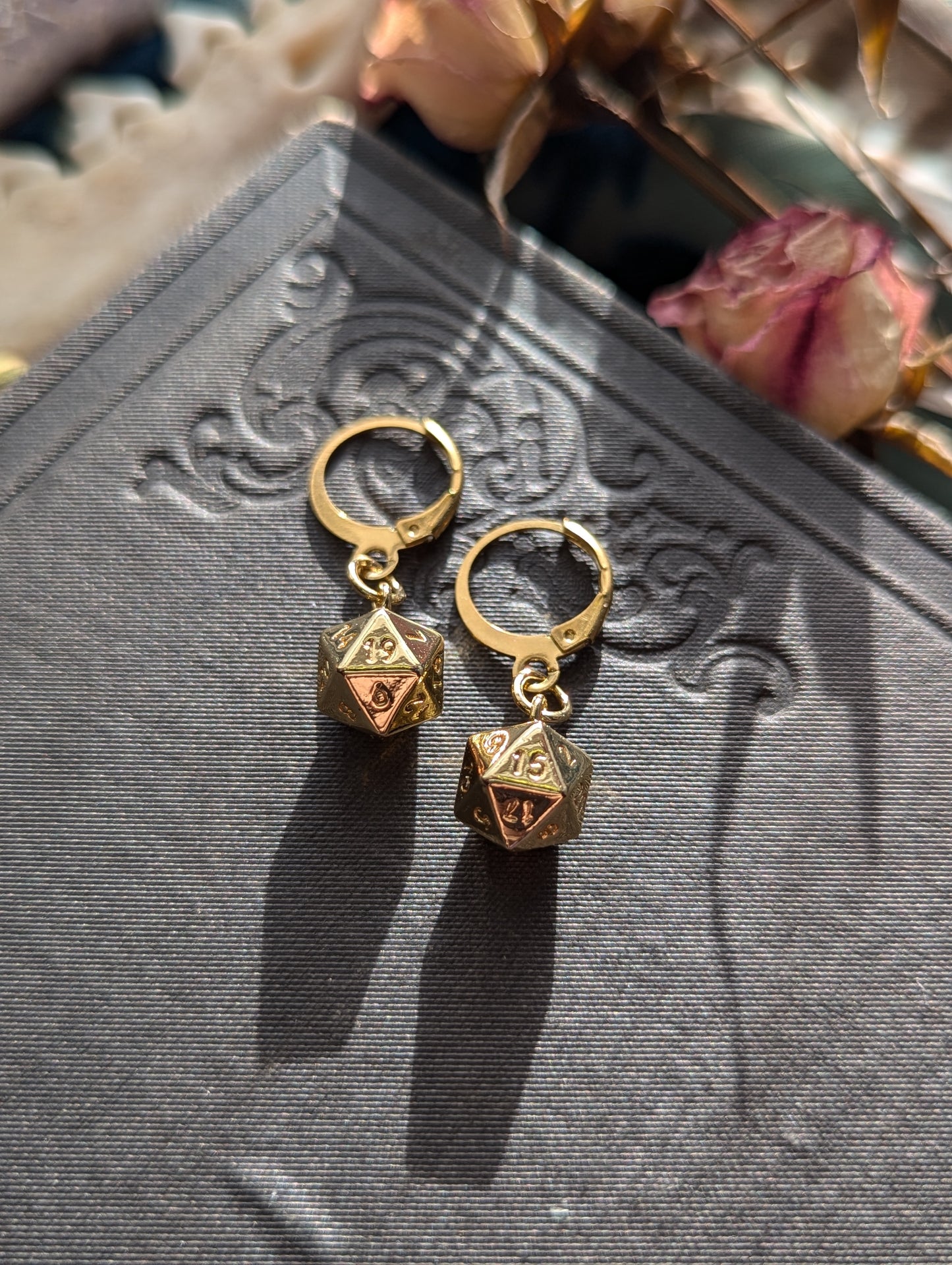 d20 Huggie Earrings (Gold)