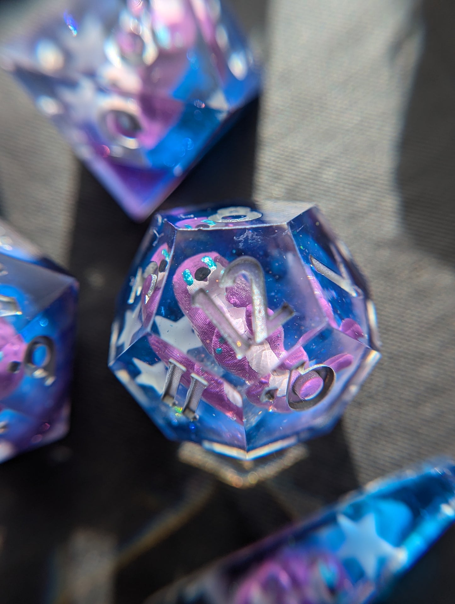 Astral Sea Awwtters (Silver) Handmade Dice Set