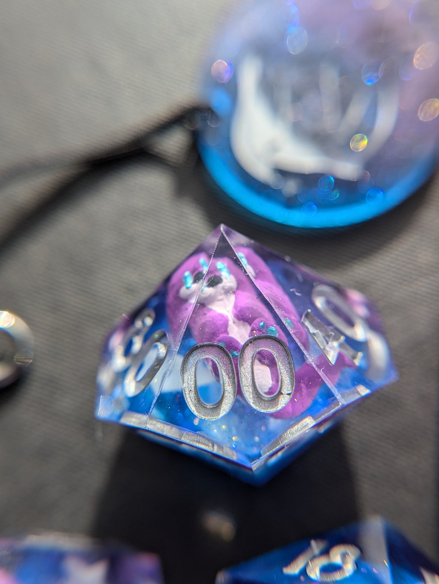 Astral Sea Awwtters (Silver) Handmade Dice Set
