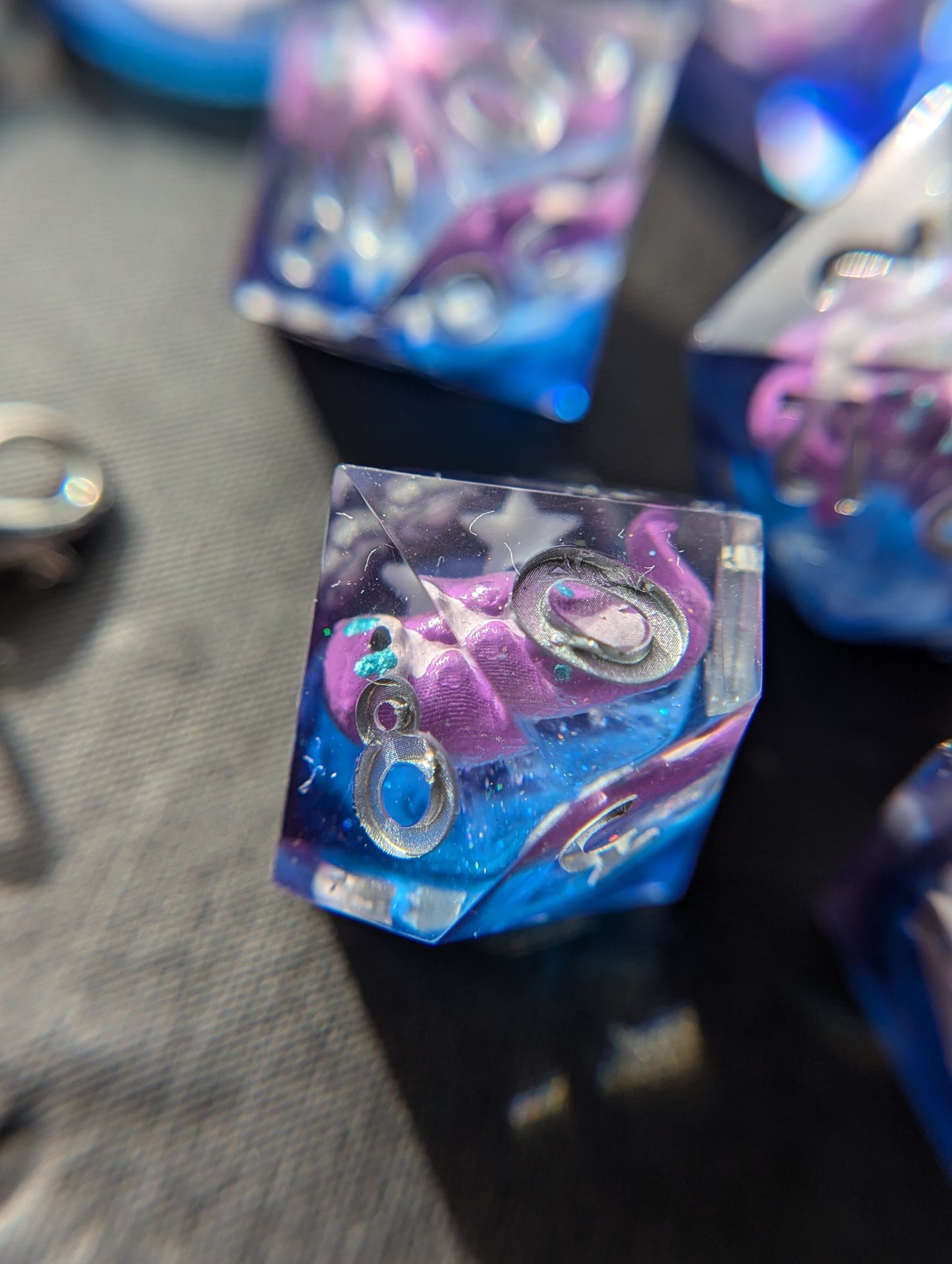 Astral Sea Awwtters (Silver) Handmade Dice Set