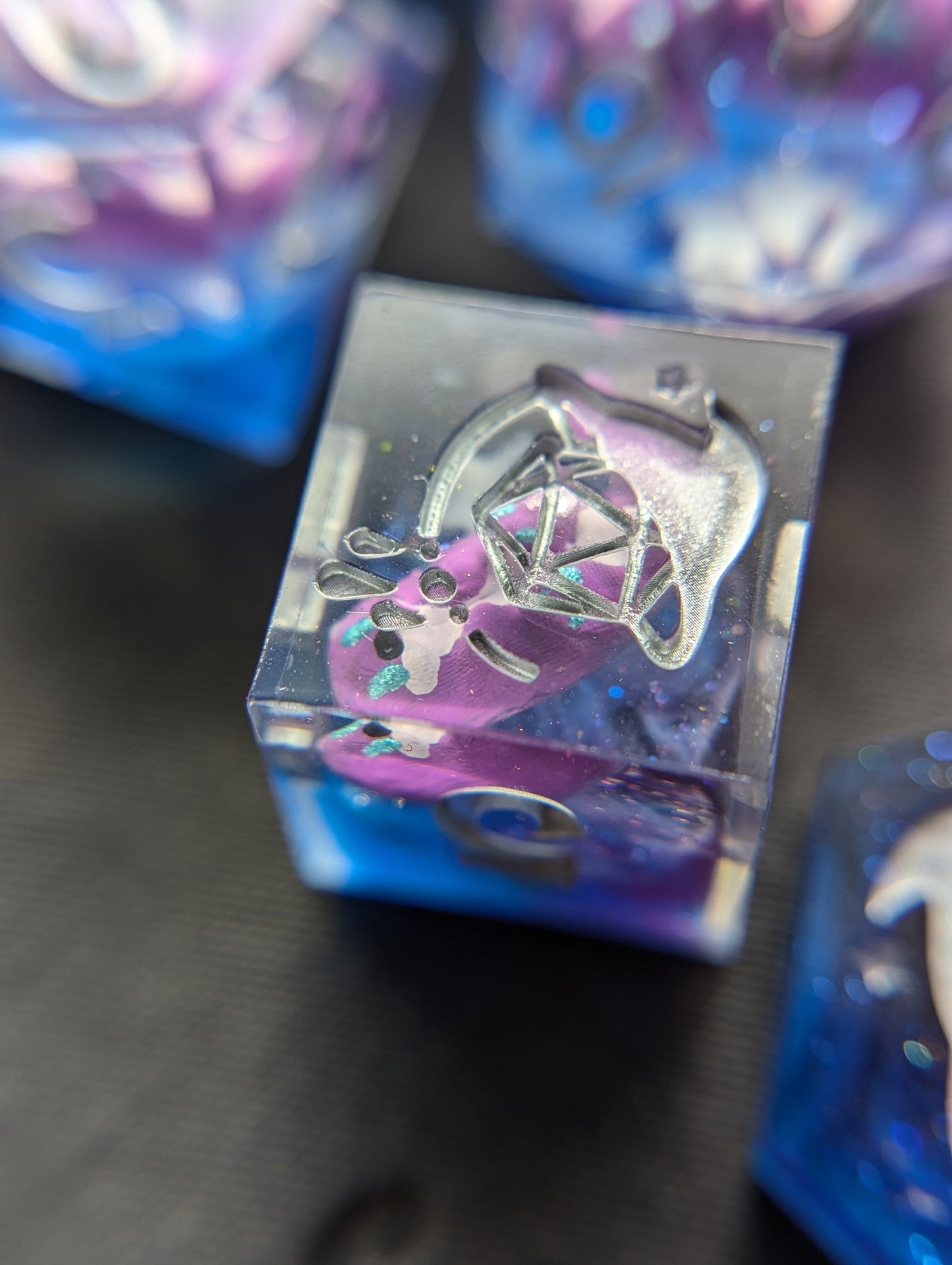 Astral Sea Awwtters (Silver) Handmade Dice Set