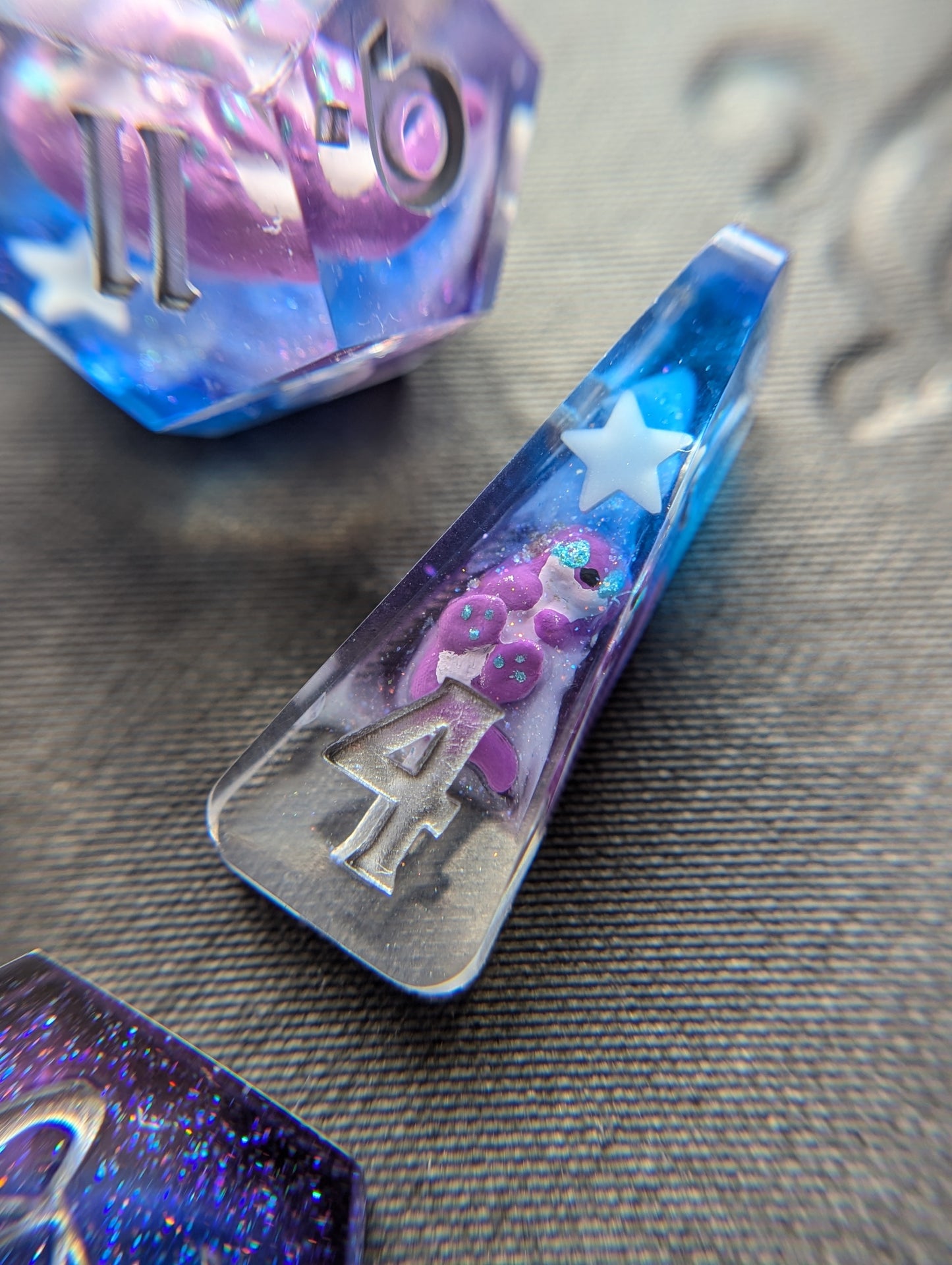 Astral Sea Awwtters (Silver) Handmade Dice Set