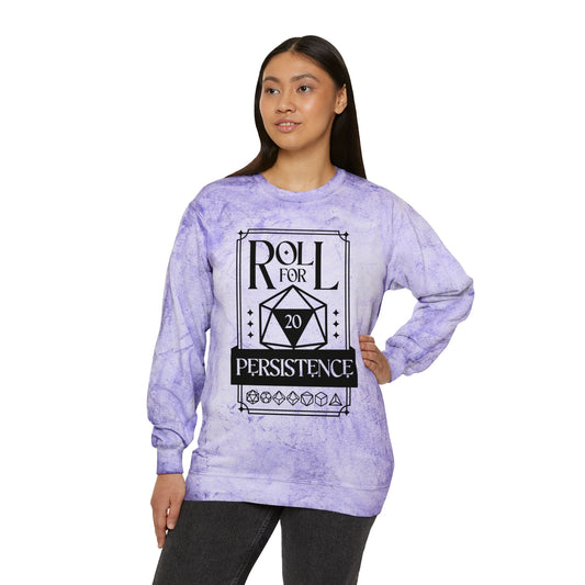 Roll for Persistence Unisex Color Blast Crewneck Sweatshirt