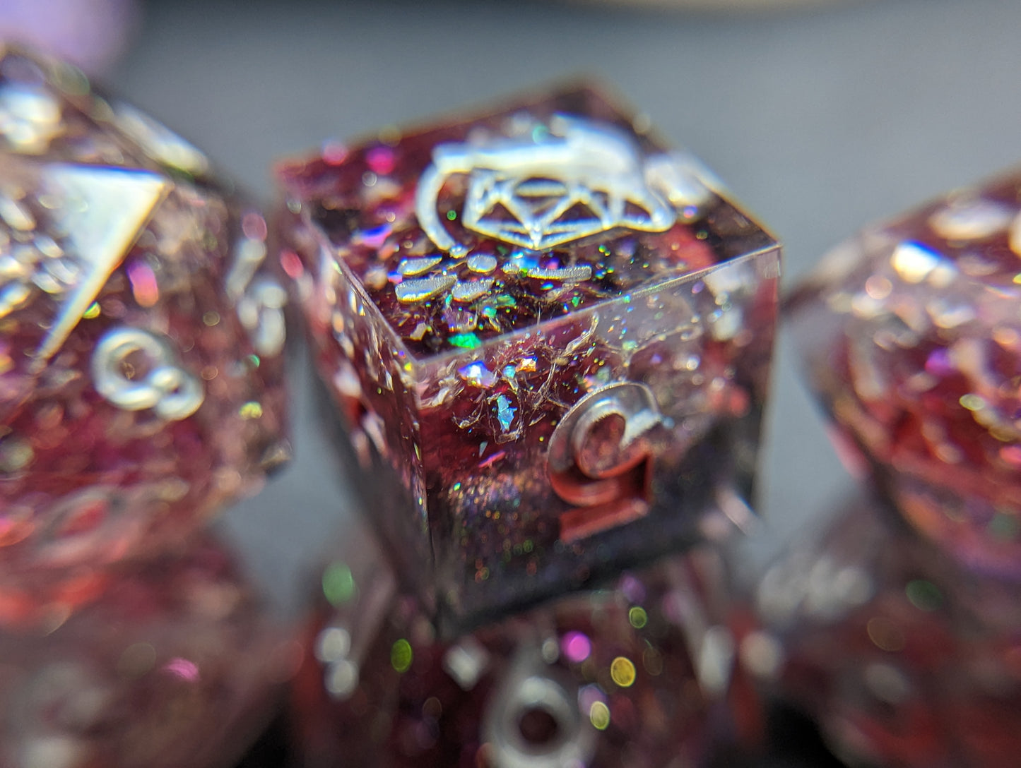 The Fall of Silver Handmade Dice Set