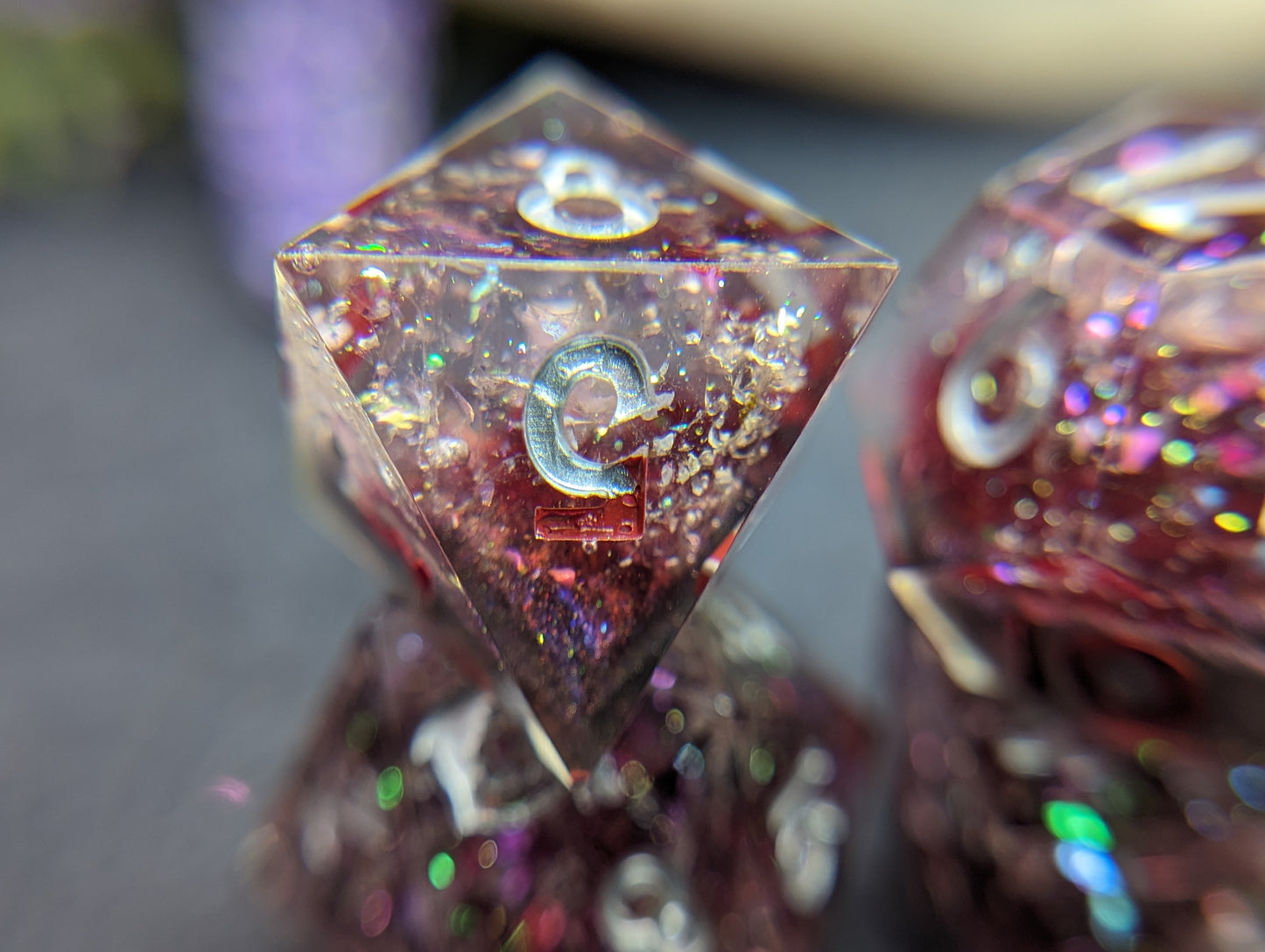 The Fall of Silver Handmade Dice Set