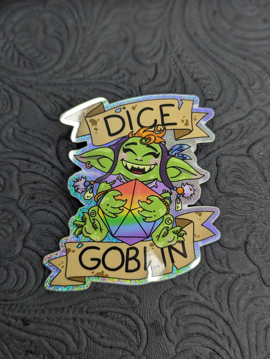 Dice Goblin Holographic Sticker