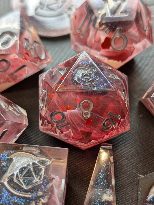 Crimson Night Handmade Dice Set