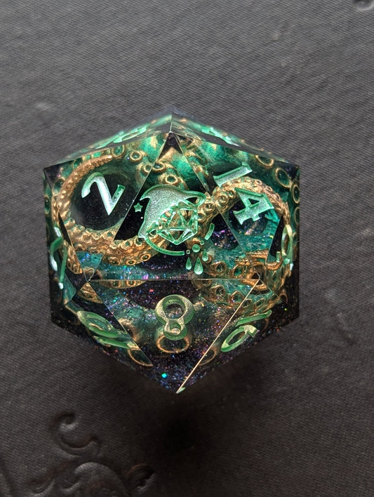 Something Touched My Leg - 40mm Chonk d20 Single Dice