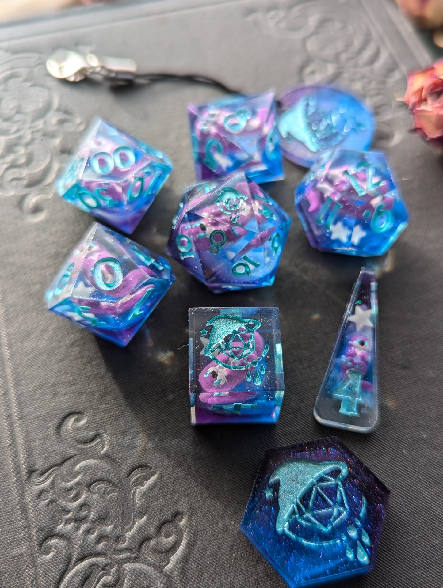 Astral Sea Awwtters (Blue) Handmade Dice Set