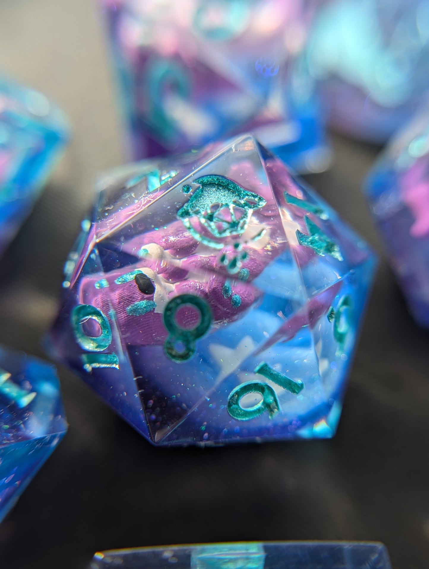 Astral Sea Awwtters (Blue) Handmade Dice Set