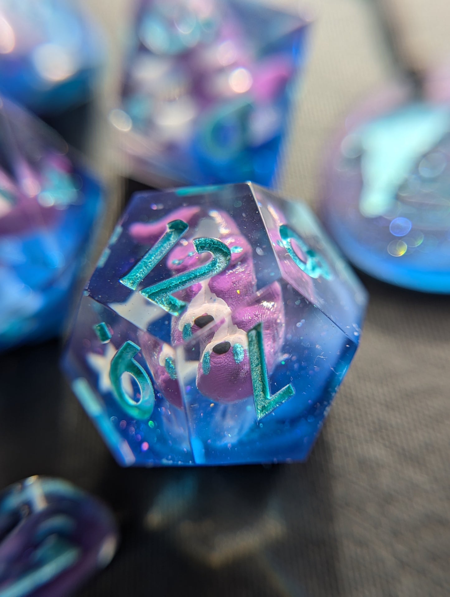 Astral Sea Awwtters (Blue) Handmade Dice Set