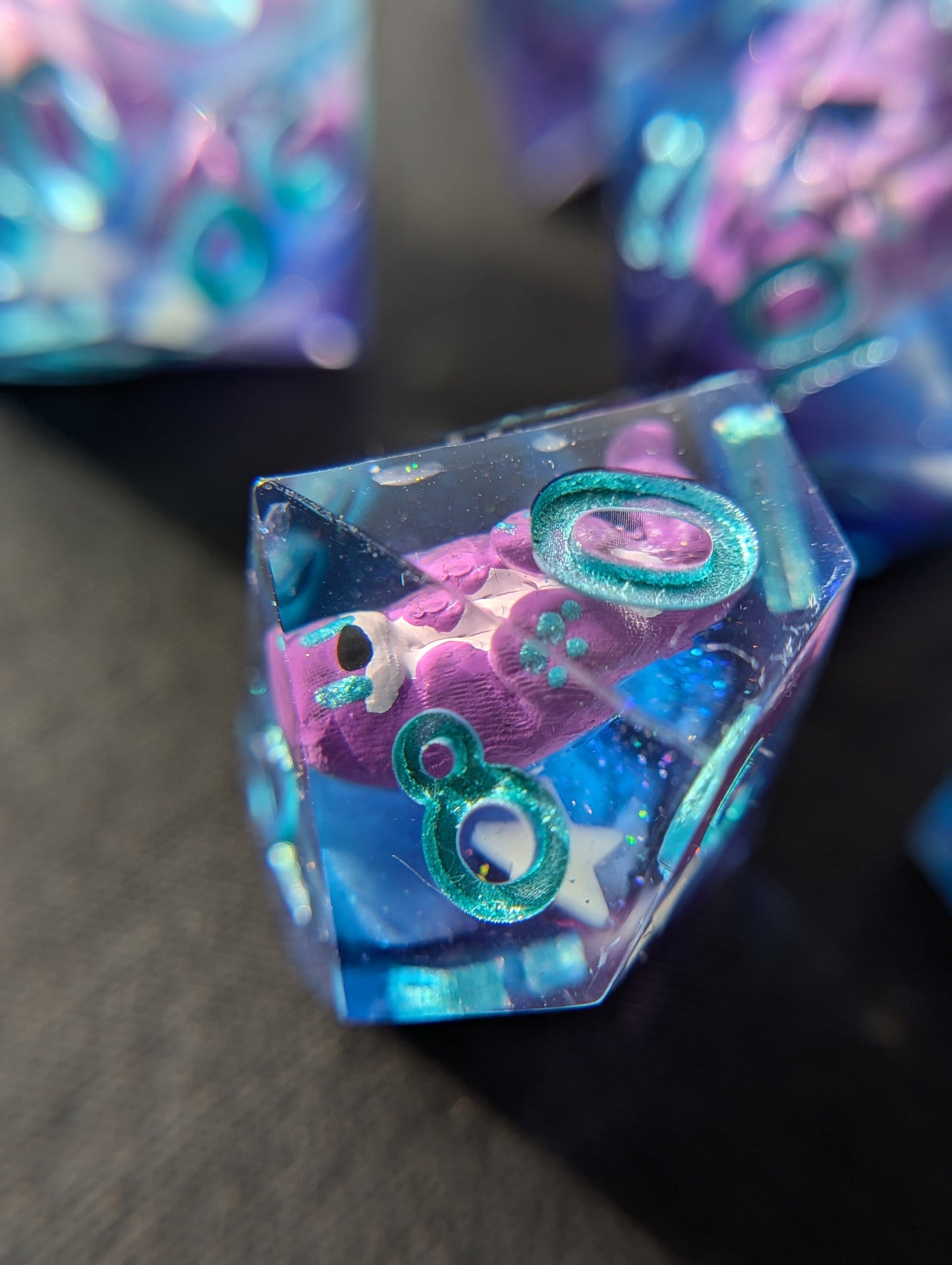 Astral Sea Awwtters (Blue) Handmade Dice Set