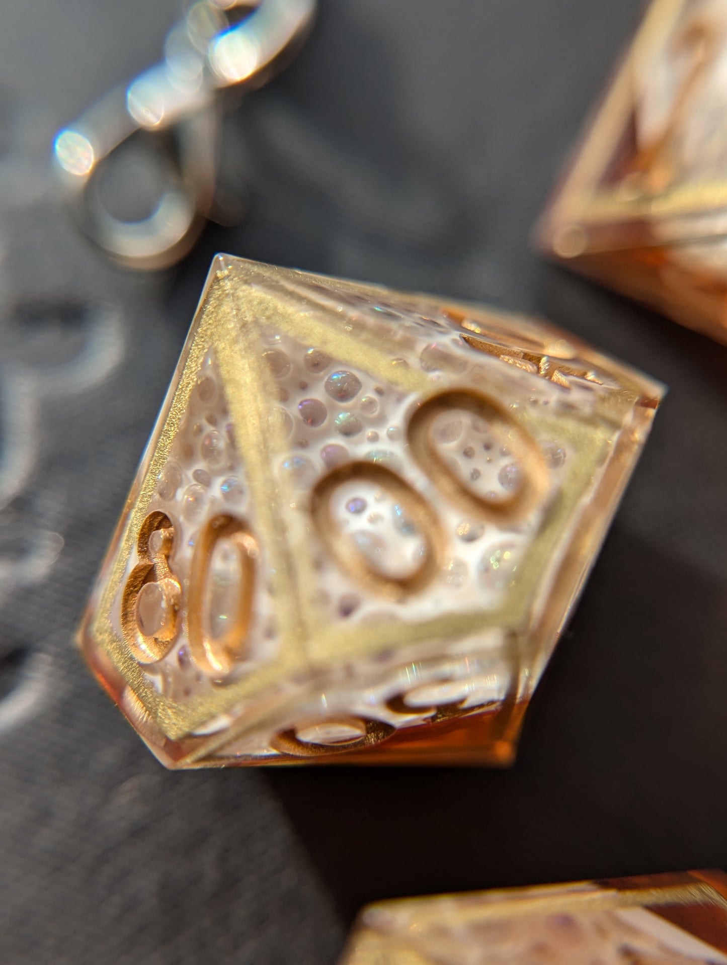 Amber Ale in a Gilded Mug Handmade Dice Set