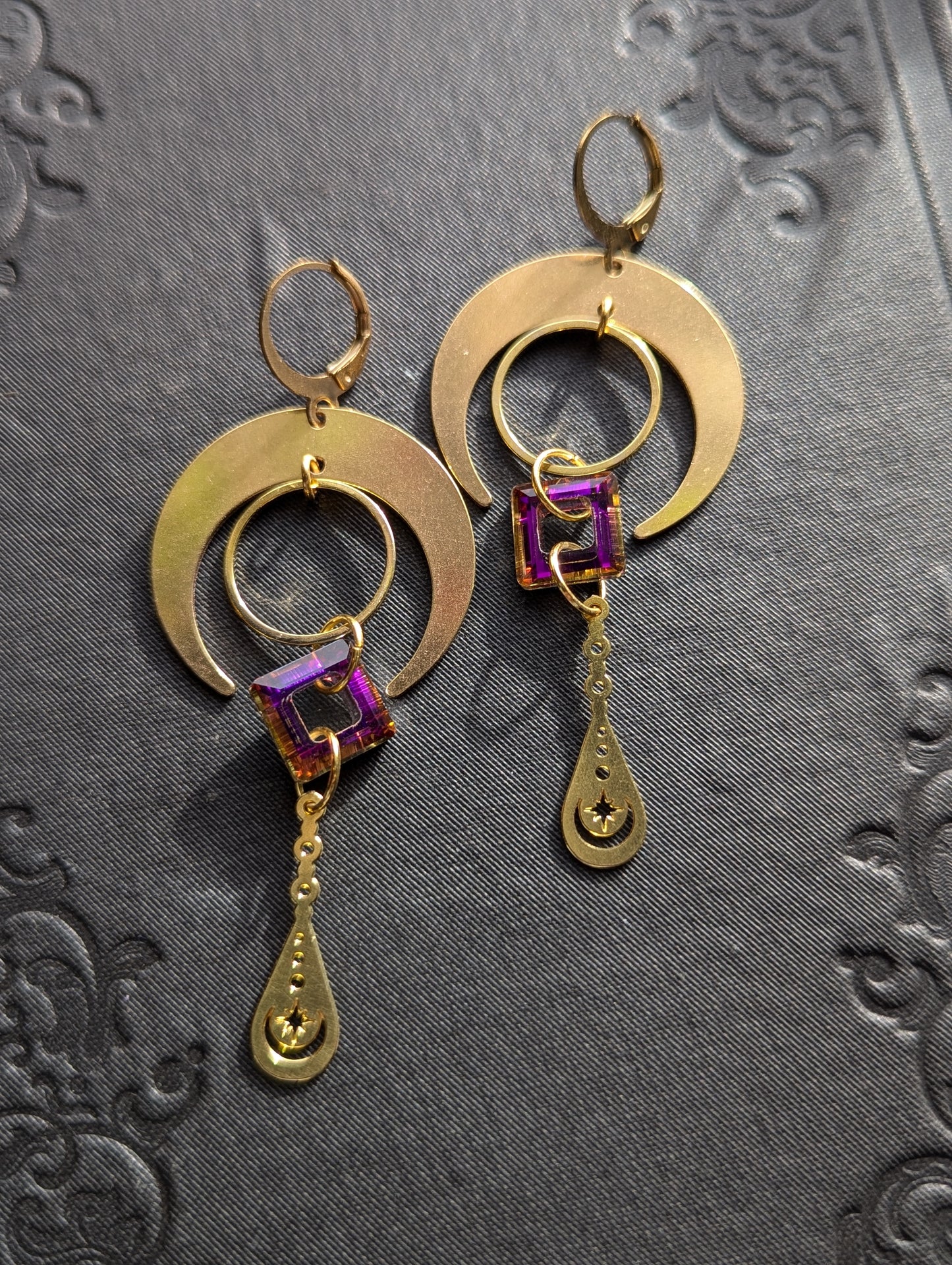 Magenta Moon Earrings