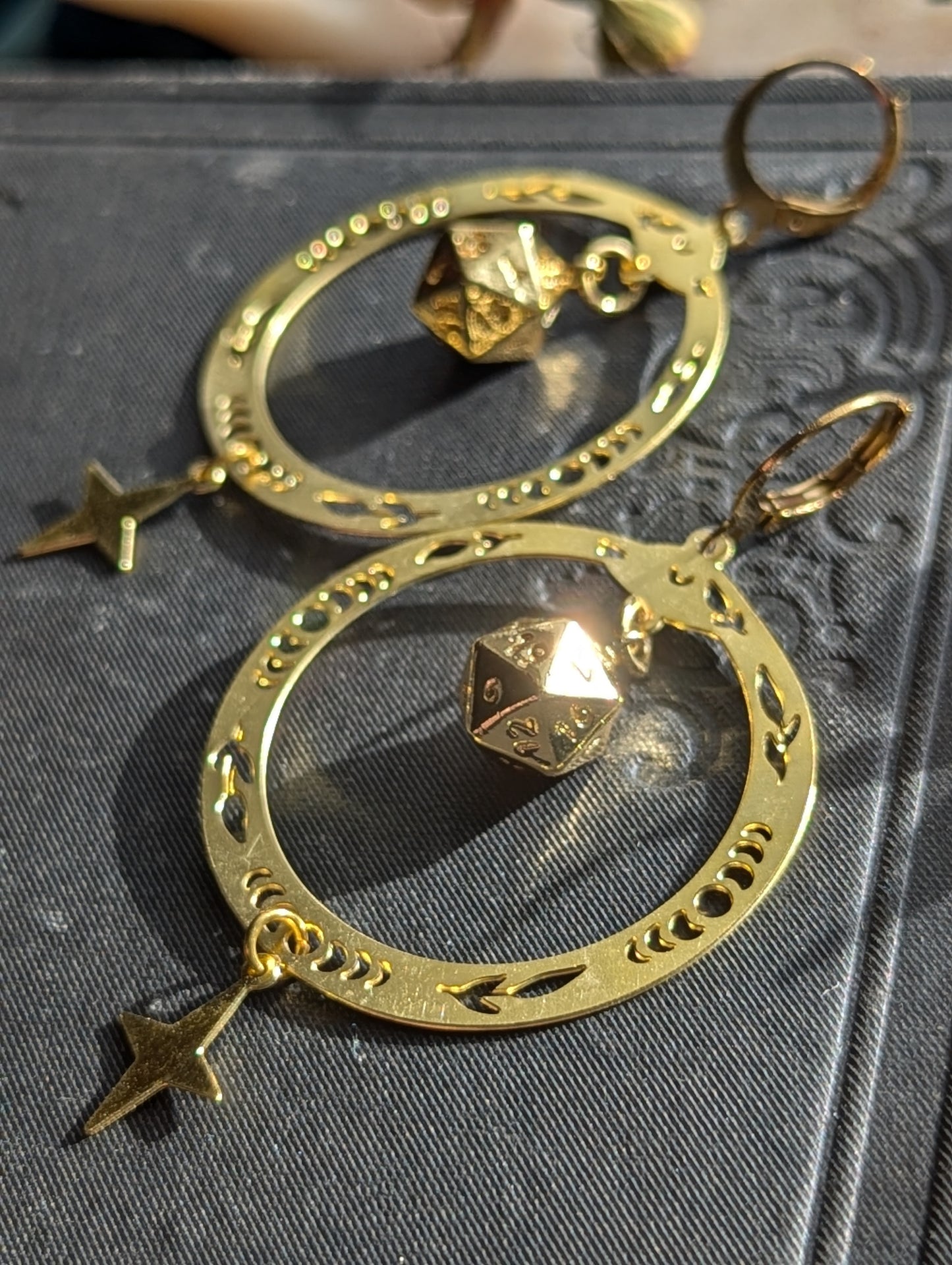 Harvest Moon d20 Earrings