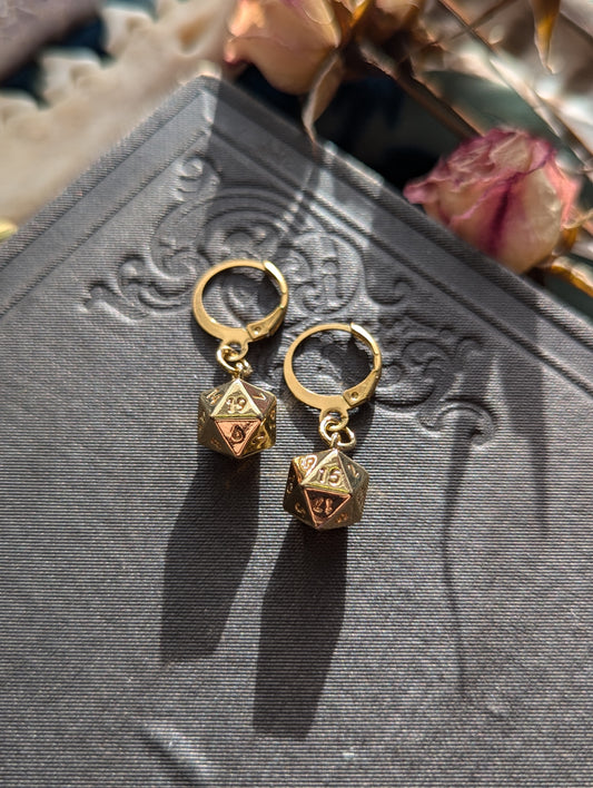 d20 Huggie Earrings