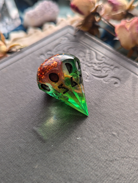 Verdigris - Moon Phase d8 Single Dice