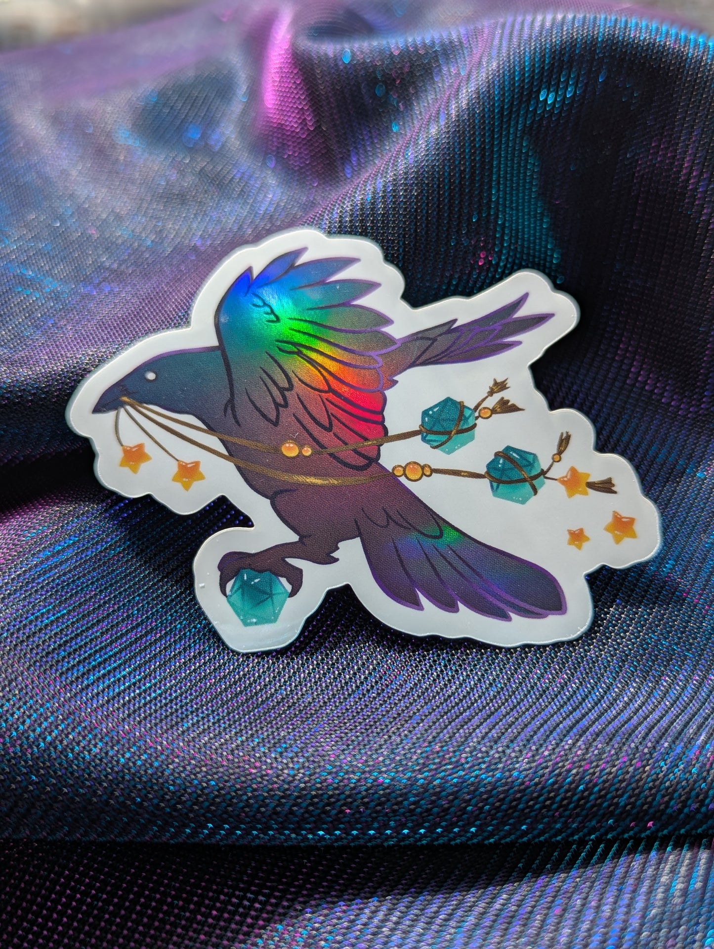 Dice Crow Holographic Sticker