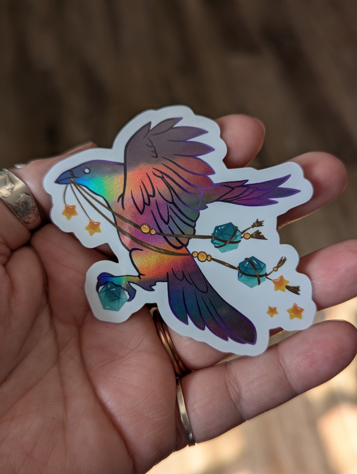 Dice Crow Holographic Sticker